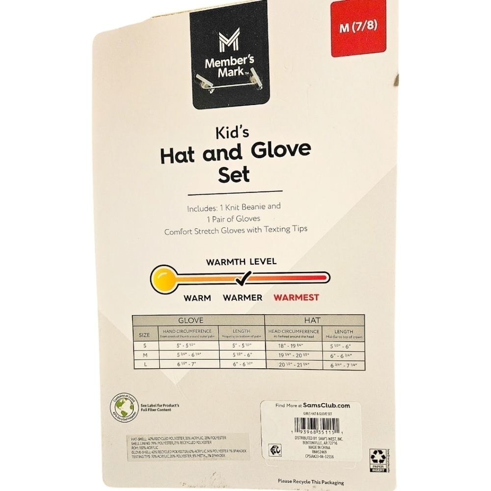 Girls Member Mark's Texting Tips Warming Gloves and Hat - Picture 4 of 4